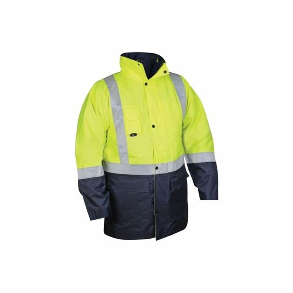 Reflektörlü Parka İşci Montu Sarı