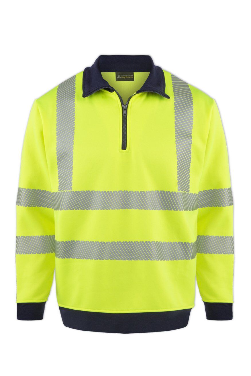 MYFORM OLYMPUS CONTRAST SAFETY 1/4 ZIP POLO YAKA SWEATSHIRT