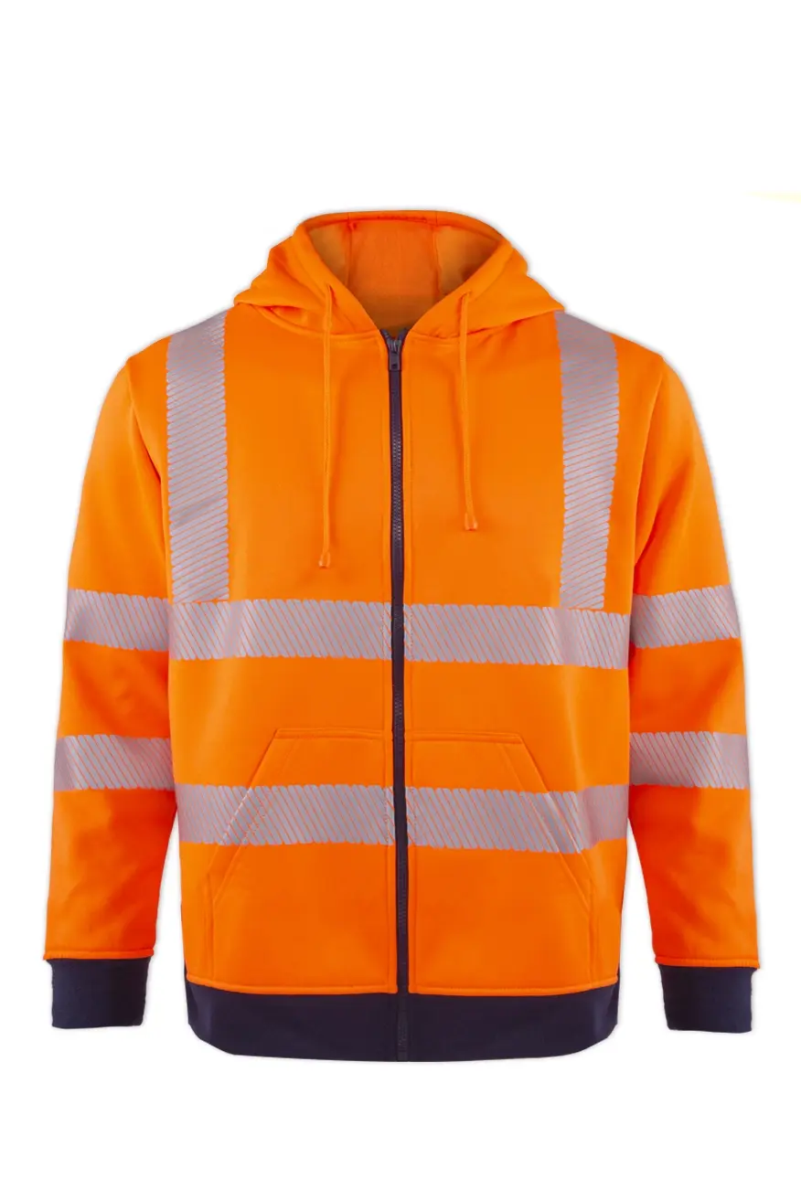 MYFORM OLYMPUS CONTRAST SAFETY FULL ZIP HOODED SWEATSHIRT