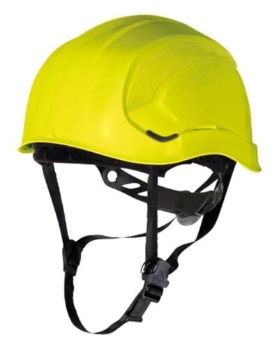 DELTAPLUS GRANITE PEAK SARI BARET YÜKSEKTE ÇALIŞMA İÇİN ELEKTRİK YALITIMLI İNŞAAT BARETİ, ABS, 3 NOKTALI ÇENE KAYIŞI İLE DONATILMIŞ