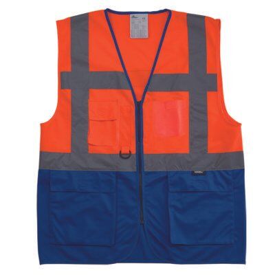 Vızwell Vwrw01 Çok Cepli İki Renkli Reflektörlü Mühendis Yeleği
