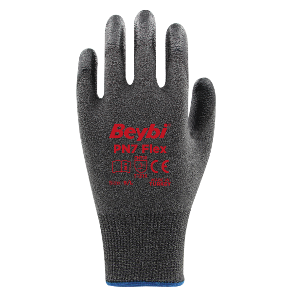 PN7 Flex Likralı İpten Örme Nitril Kaplı Eldiven