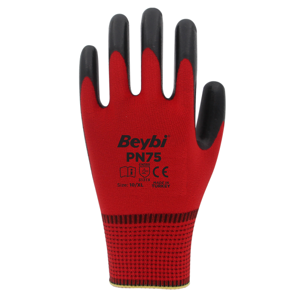 PN75 Polyester Örme Nitril Eldiven