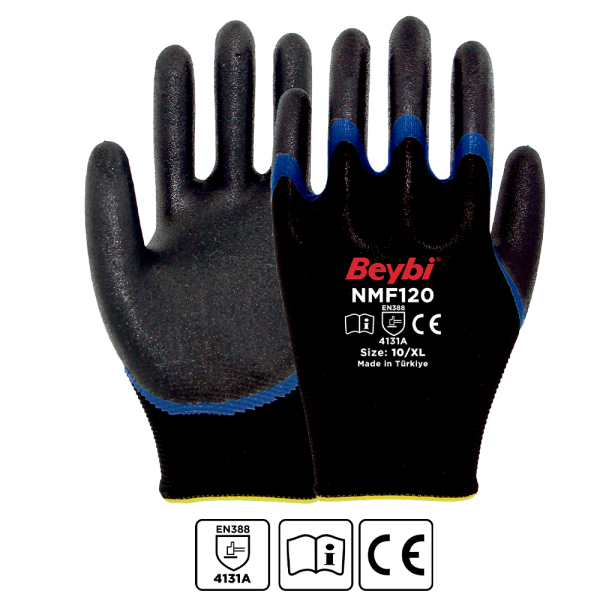NMF120 Mikro Köpük Nitril Kaplı Polyester Örgü Eldiven