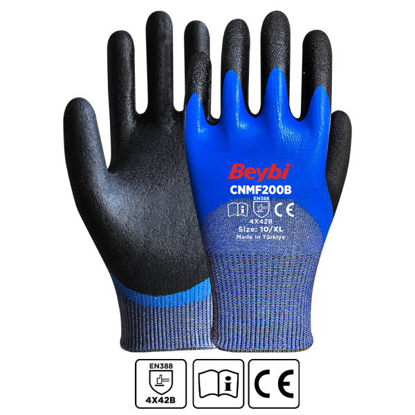 CNMF200B Kesilmeye Dayanıklı Mikro Köpük Nitril Kaplı Eldiven