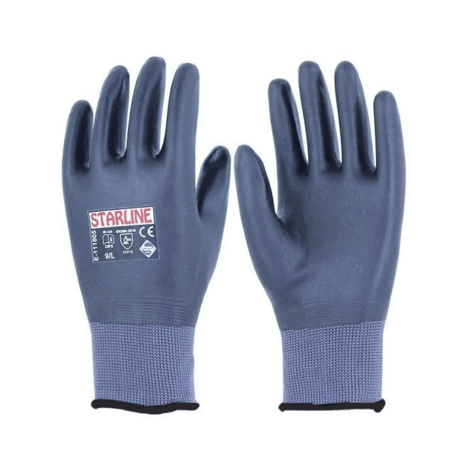 Starline E-111805 4/4 Köpük Nitril Kaplı Polyester Astarlı İş Eldiven EN388-3121X