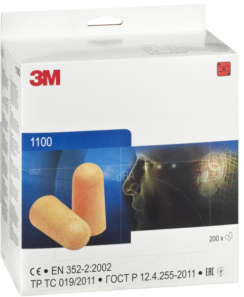 3M 1100 İPSİZ TEK KULLANIMLIK KULAK TIKACI SNR:37 DB (100 ÇİFT)