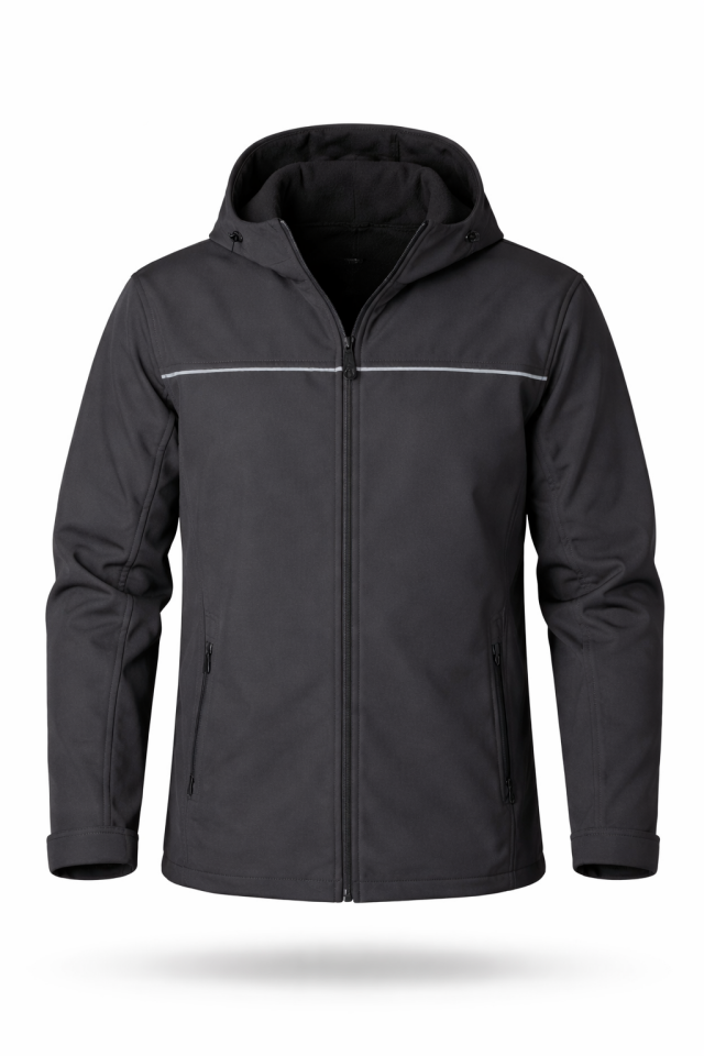 Softshell Mont Kapüşonlu - Siyah
