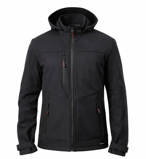 Softshell Parçalı Mont 3 Cep - Siyah