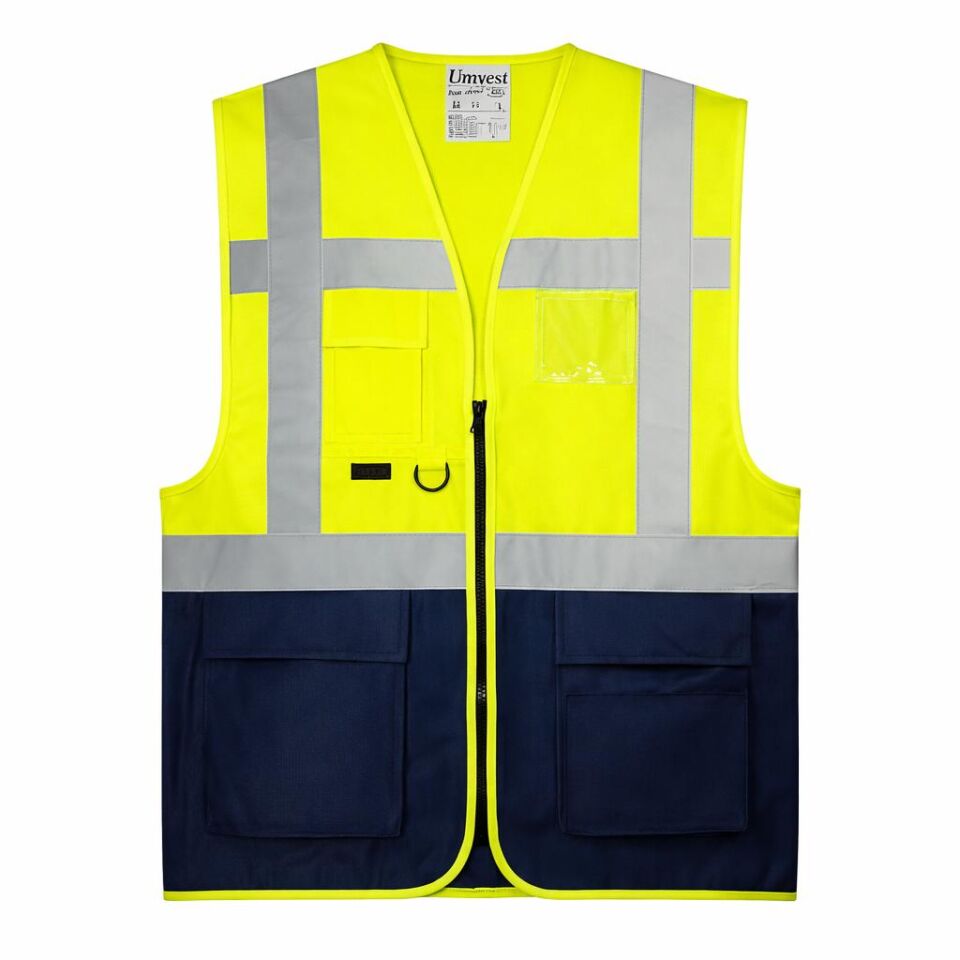 Uniwest® UW-211 Yönetici Yeleği Sarı/Lacivert