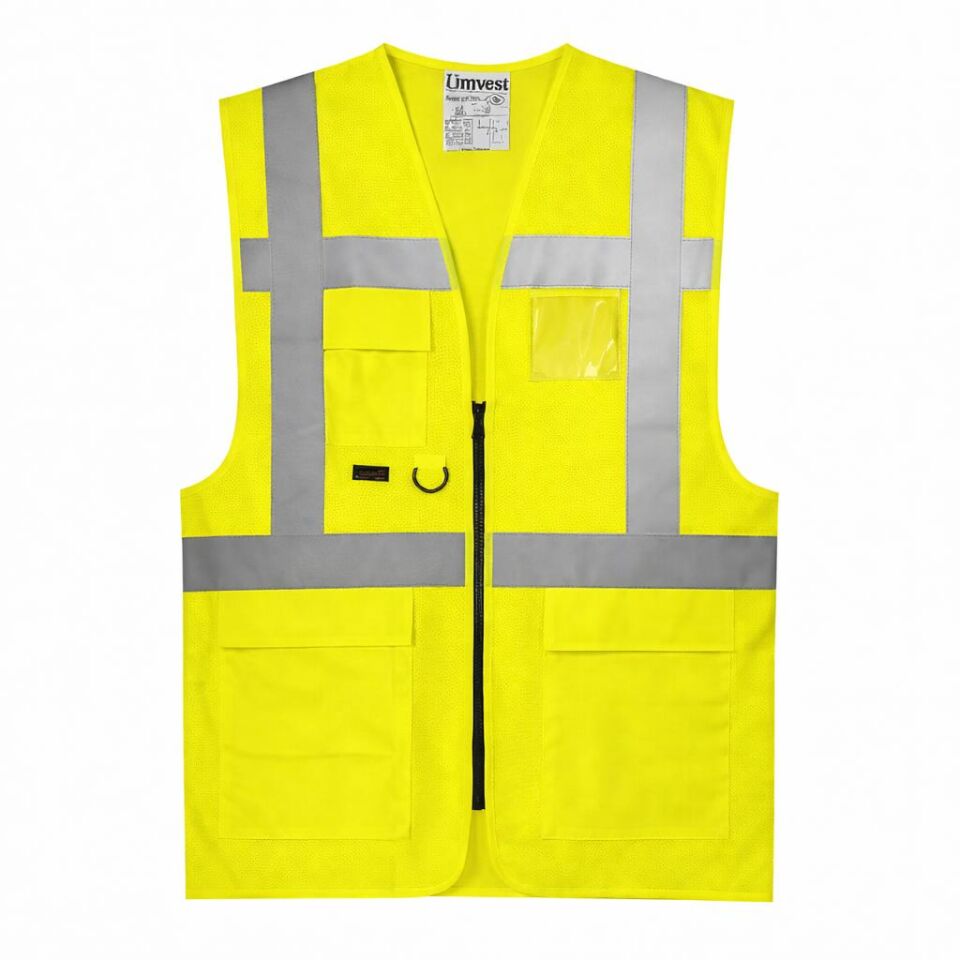 Uniwest UW 220 Fileli Reflektörlü Yönetici İkaz Yeleği (Sarı)
