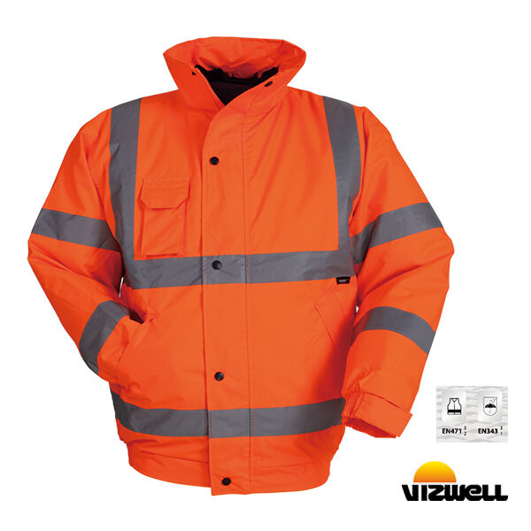 Vizwell VWJK04 300 D Oxford Reflektörlü Bomber Mont - Turuncu