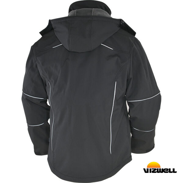 Vizwell VWJK112 Dış Mekan Softshell Model Mont - Siyah