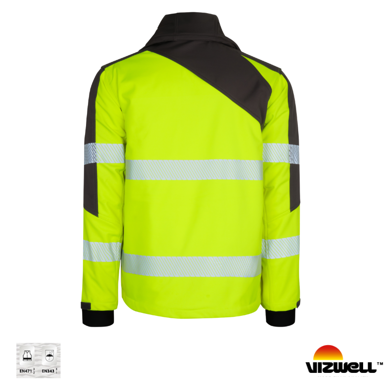 Vizwell VWJK267 Reflektörlü Softshell Model Teknik Mont - Sarı