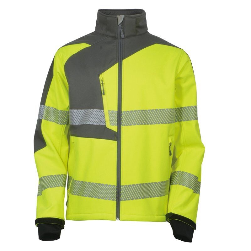 Vizwell VWJK267 Reflektörlü Softshell Model Teknik Mont - Sarı
