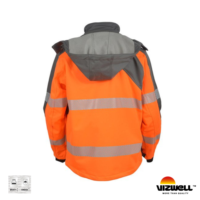 Vizwell VWJK267 Reflektörlü Softshell Model Teknik Mont - Turuncu