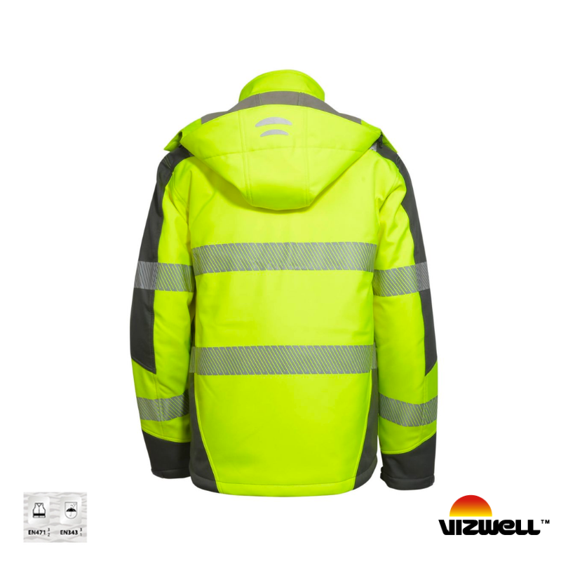 Vizwell VWJK268 Reflektörlü Termal Softshell Model Mont - Sarı