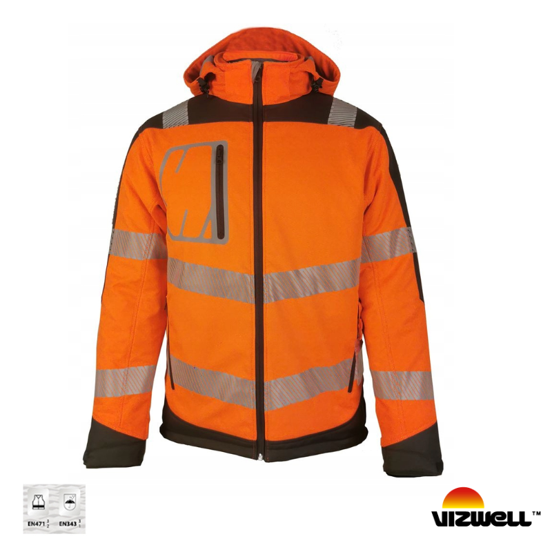 Vizwell VWJK268 Reflektörlü Termal Softshell Model Mont - Turuncu