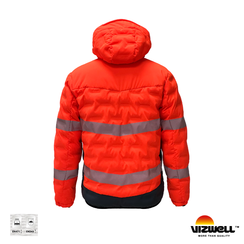 Vizwell VWJK517 Reflektörlü Teknik Dolgulu Tasarım Mont - Turuncu