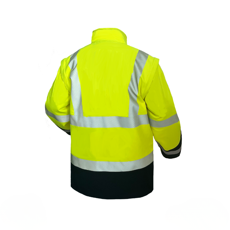 Vizwell VWJK521 Reflektörlü Ripstop Softshell Kollar Çıkmalı Teknik Mont - Sarı