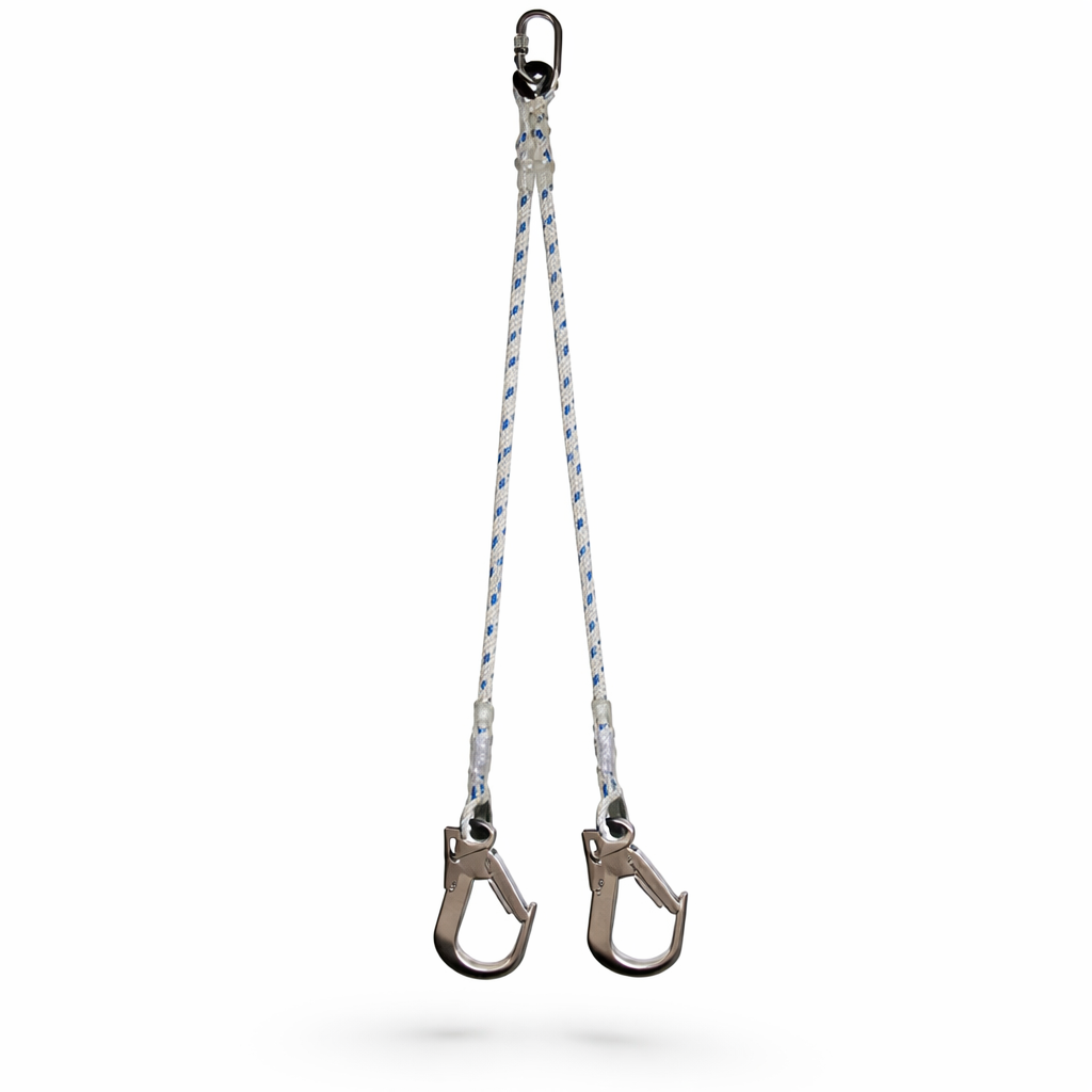 Çift Bacaklı Kanca Karabinalı Lanyard (Şok Emicisiz)