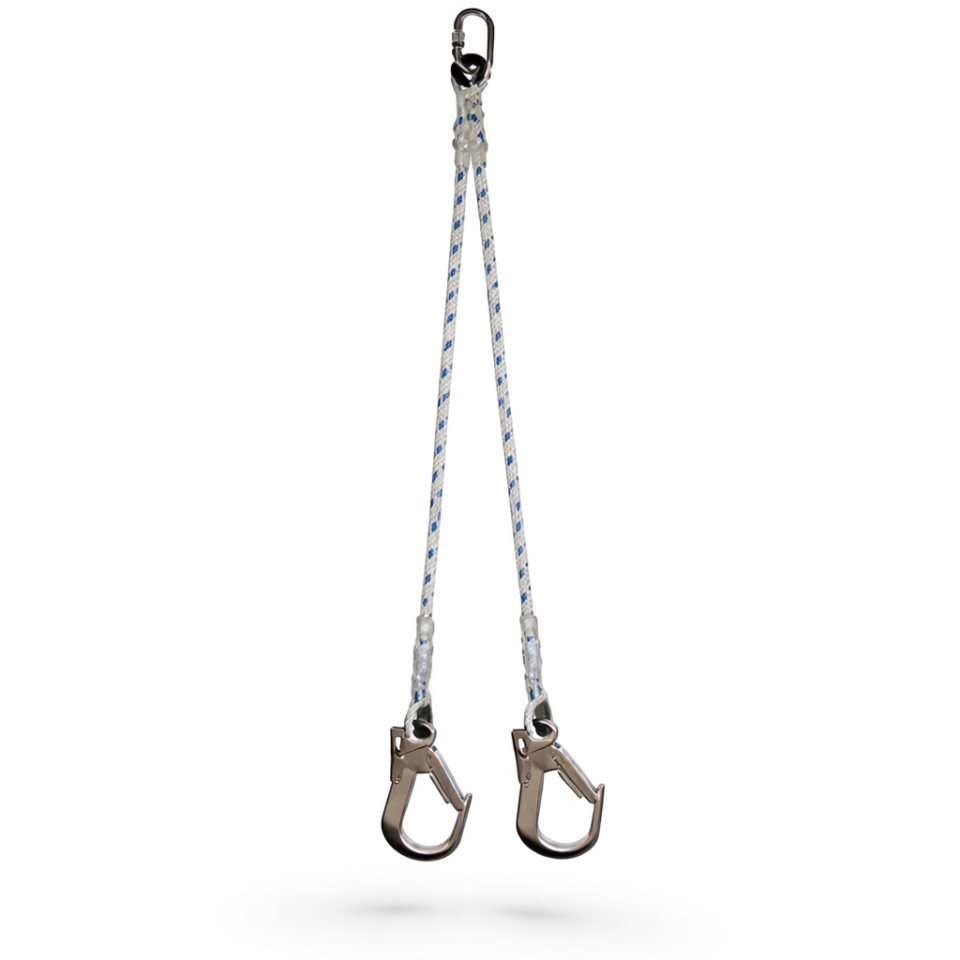 Çift Bacaklı Kanca Karabinalı Lanyard (Şok Emicisiz)