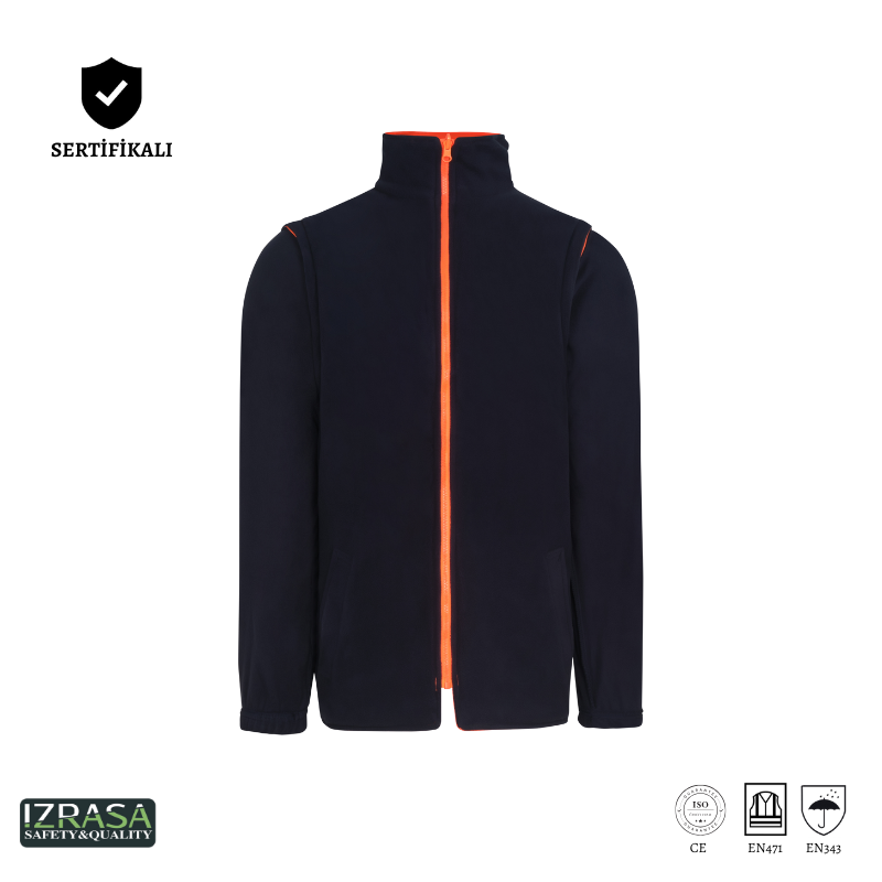IZRASA NT44 300 D Oxford 5+1 Reflektörlü Parka 5 Farklı Kullanım Modeli - Turuncu/Lacivert
