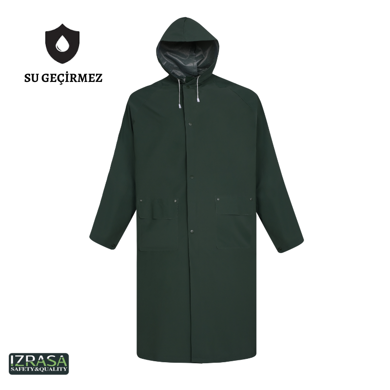 IZRASA NM05 PVC Astarlı Pardesü Yağmurluk - Haki