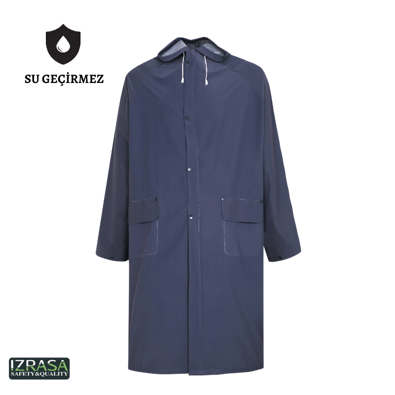 IZRASA NM05 PVC Astarlı Pardesü Yağmurluk - Lacivert