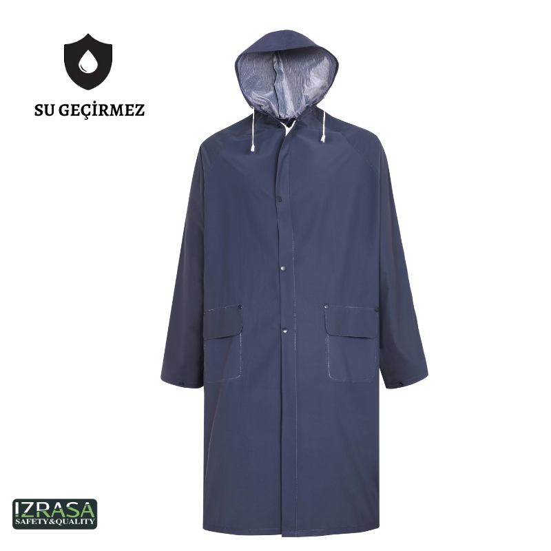 IZRASA NM05 PVC Astarlı Pardesü Yağmurluk - Lacivert