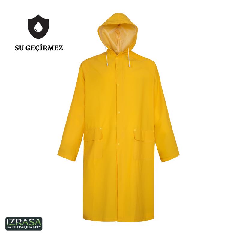 IZRASA NM05 PVC Astarlı Pardesü Yağmurluk - Sarı