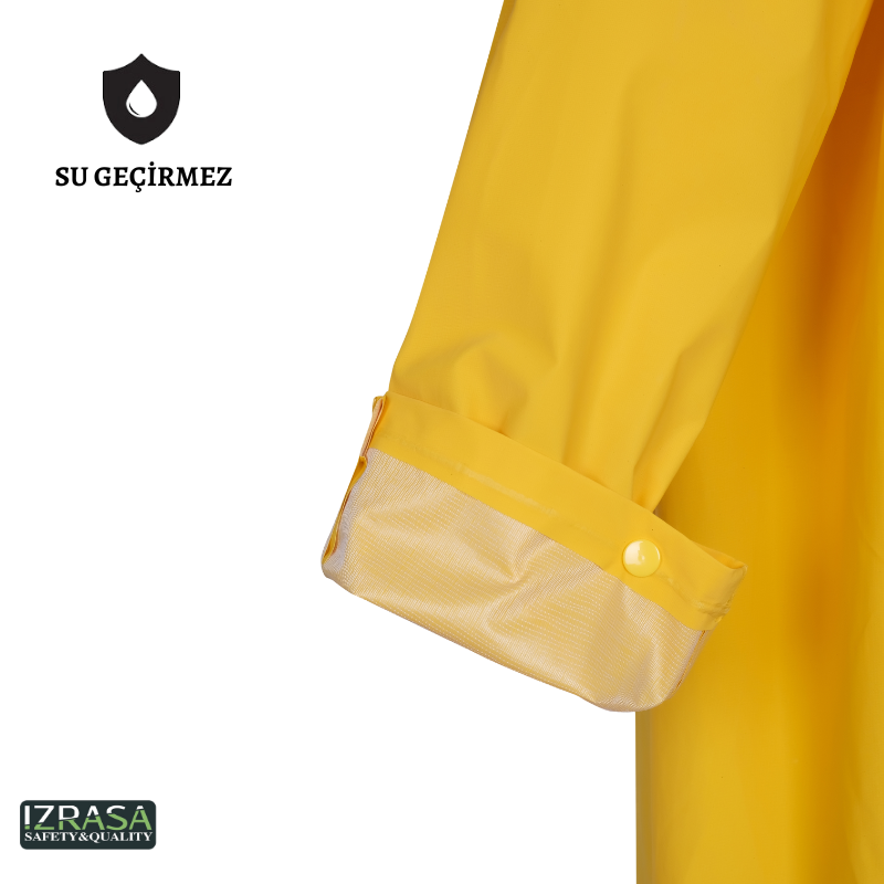 IZRASA NM05 PVC Astarlı Pardesü Yağmurluk - Sarı