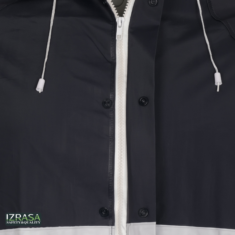 IZRASA NM05/R PVC Astarlı Reflektörlü Pardesü Yağmurluk - Lacivert