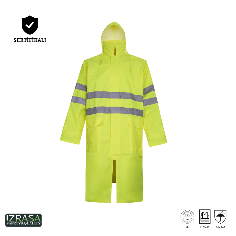 IZRASA SJ01 Oxford 300 D Reflektörlü Yağmurluk - Sarı