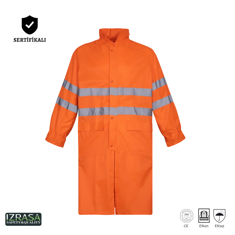 IZRASA SJ04 İmperteks Reflektörlü Yağmurluk - Turuncu
