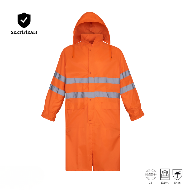 IZRASA SJ04 İmperteks Reflektörlü Yağmurluk - Turuncu