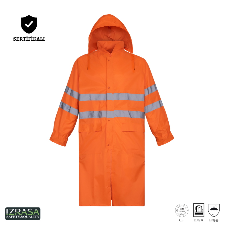 IZRASA SJ04 İmperteks Reflektörlü Yağmurluk - Turuncu