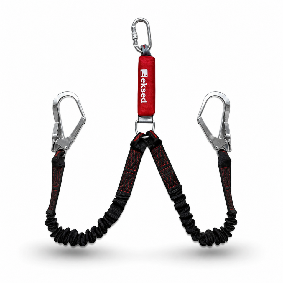 EKS-239 Şok Emicili Elastik Çift Bacaklı Lanyard