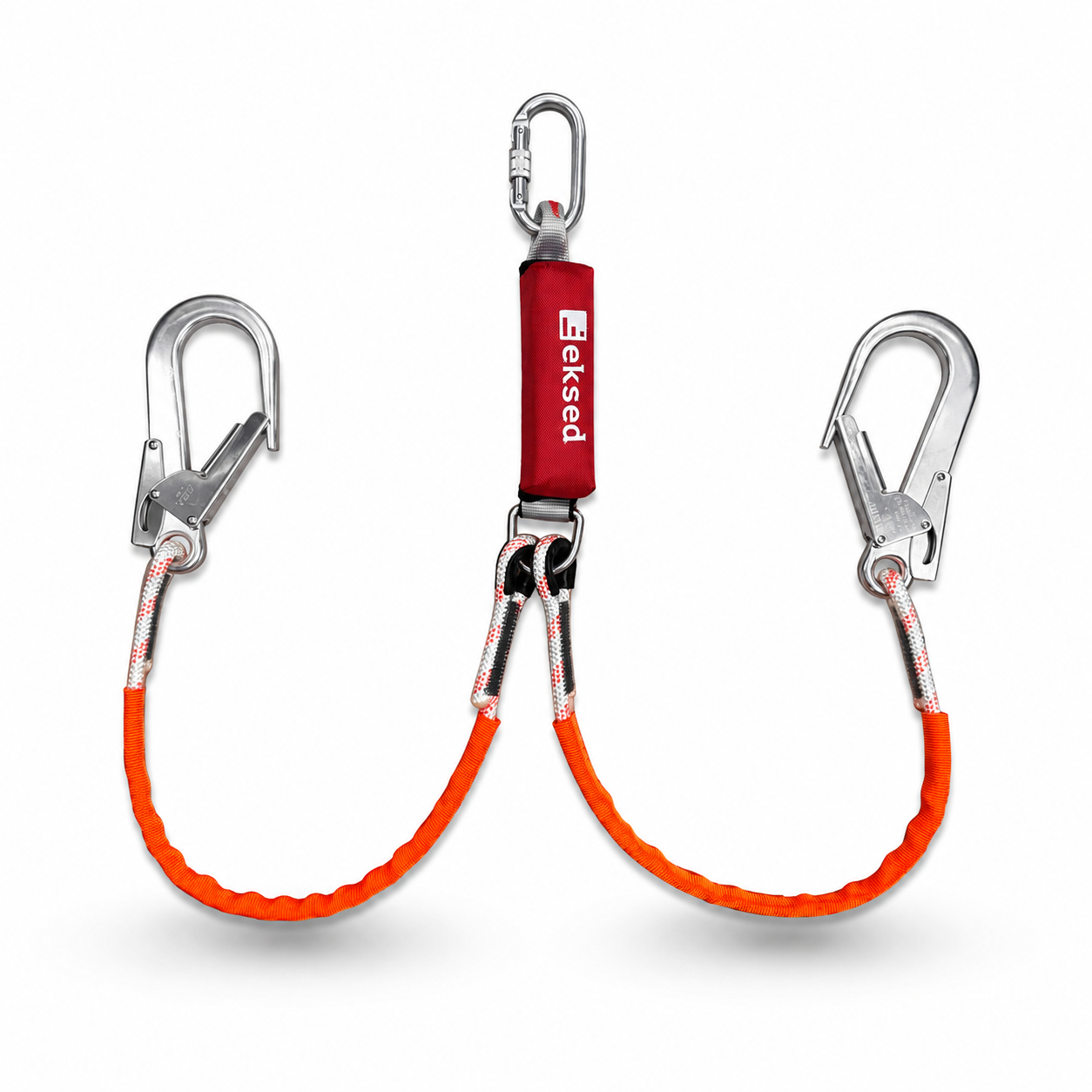 Eksed Çift Bacaklı Alüminyum Kancalı Şok Emicili Lanyard
