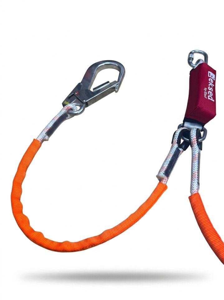 Eksed Çift Bacaklı Alüminyum Kancalı Şok Emicili Lanyard