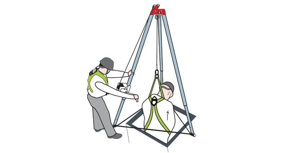 EKS-335 7 FT Tripod ve Kurtarma Vinci