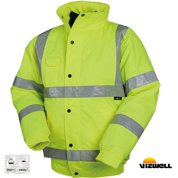 Vizwell VWJK04 300 D Oxford Reflektörlü Bomber Mont - Sarı