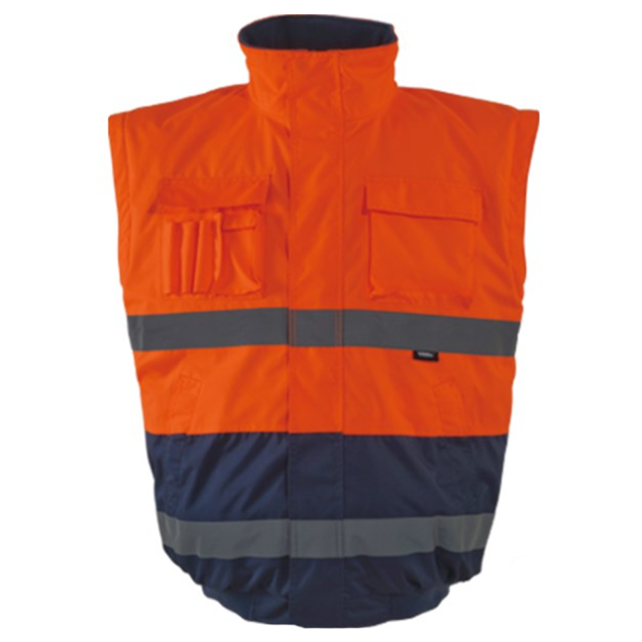 IZRASA NT60 300 D Oxford Kolları Çıkmalı İçi Polarlı Pilot Mont - Turuncu/Lacivert