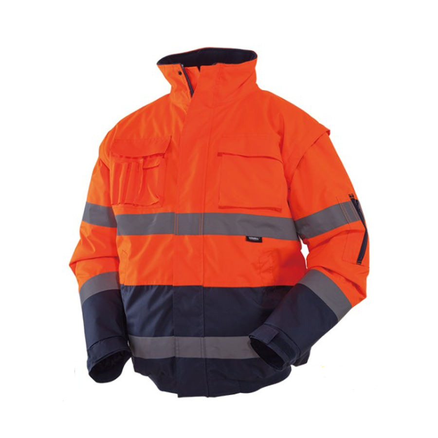 IZRASA NT60 300 D Oxford Kolları Çıkmalı İçi Polarlı Pilot Mont - Turuncu/Lacivert
