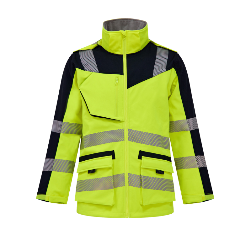 IZRASA NT80 Softshell Kırçıllı Reflektörlü Parka - Turuncu/Lacivert