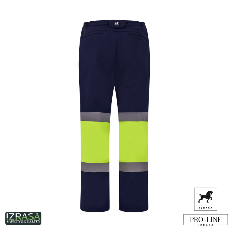 IZRASA SMP/N Softshell Dizler Oxford Reflektörlü Lacivert Pantolon - Lacivert/Sarı