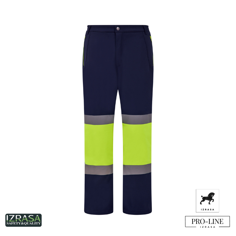 IZRASA SMP/N Softshell Dizler Oxford Reflektörlü Lacivert Pantolon - Lacivert/Sarı