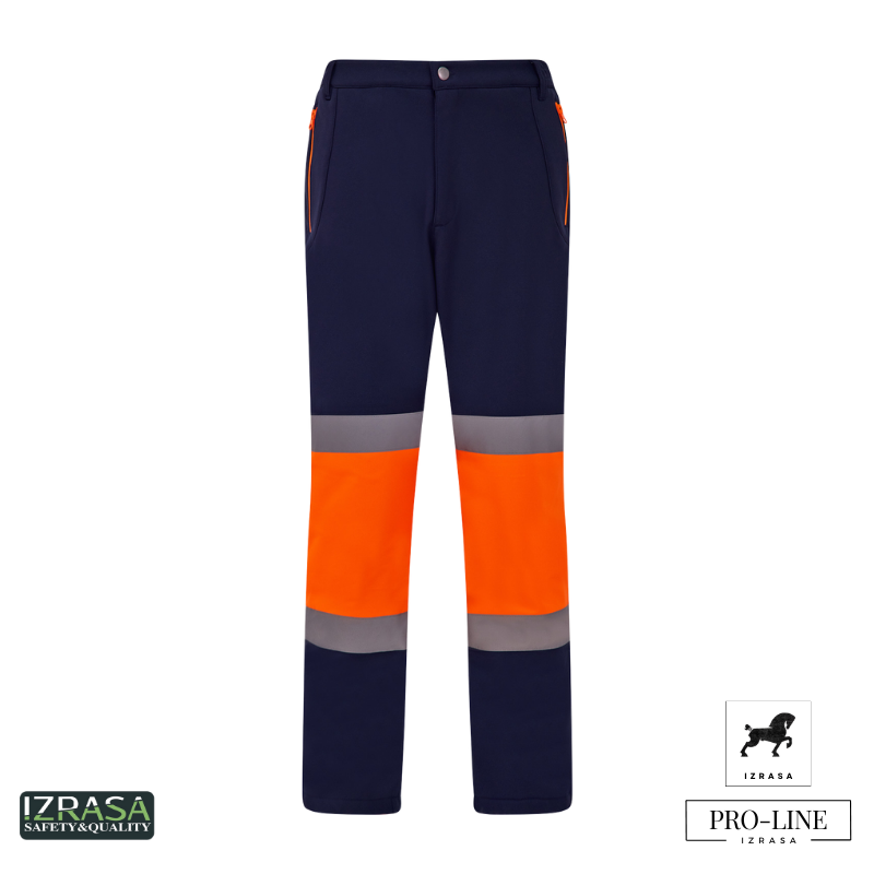 IZRASA SMP/N Softshell Dizler Oxford Reflektörlü Lacivert Pantolon - Lacivert/Turuncu