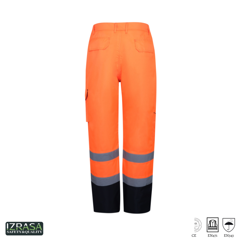 IZRASA NT187 300 D Oxford İçi Kapitoneli Reflektörlü Neon Pantolon - Turuncu-Gri