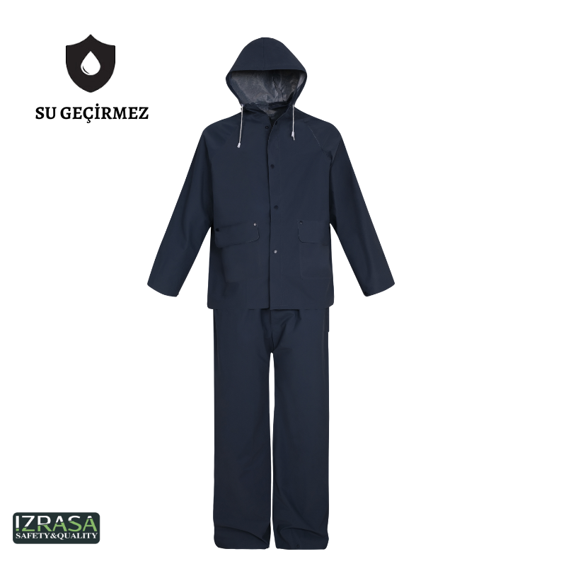 IZRASA NM09 PVC Astarlı Takım Yağmurluk - Lacivert
